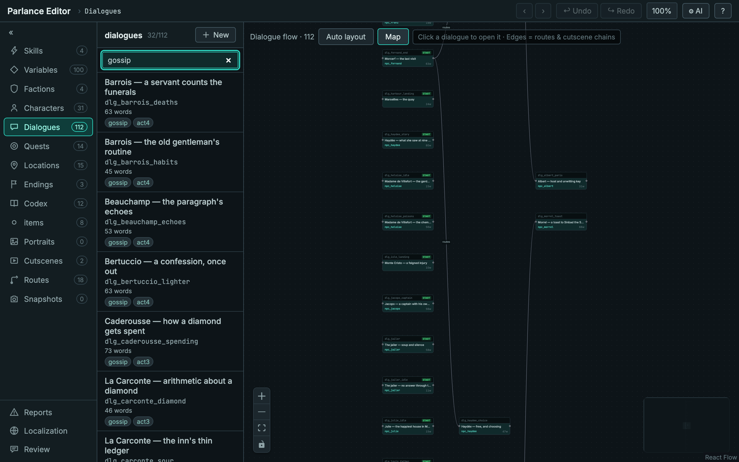 Filtering dialogues by tag